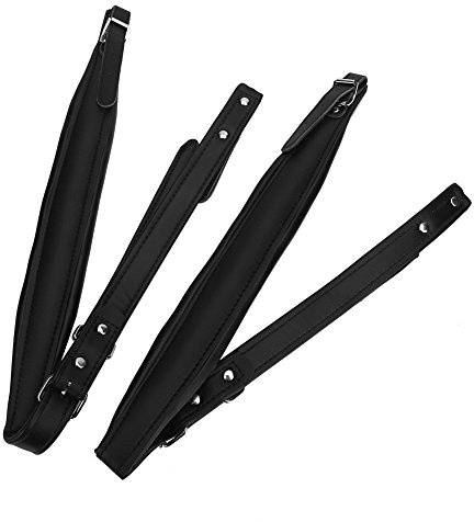 Accordion Strap, Adjustable PU Leather Accordion Shoulder Straps Set Multi Colors Wear-Resistant Accordion Straps Standard Replacement for 16-120 Bass Accordions(Black)