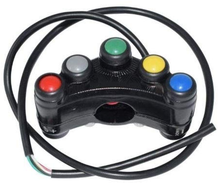Motocicleta Interruptor de Manillar para Motos competicion de Circuito Aluminio (7 Botones)