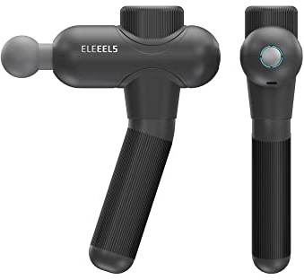 ELEEELS Massagepistole X3 Massage Gun, max. 3200U/min, USB-C Ladeanschluss, Massagegerät für Nacken, Rücken und Schulter, 4 Geschwindigkeitsstufen, kabellos, ergonomisch, wiederaufladbar, schwarz