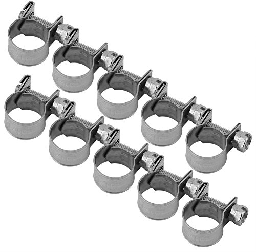 Yosoo Health Gear Collier de serrage 10PCS, collier de serrage de tuyau de carburant en acier inoxydable (11-13mm)