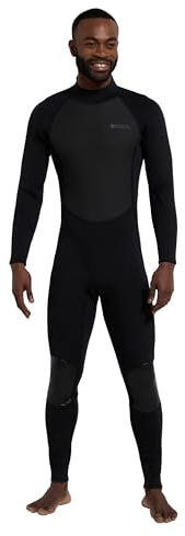 Mountain Warehouse Mountain Warehouse Mens Full Length Neoprene 2.5mm Wetsuit - Back Zip, Adjustable Neck Closure - For Spring Summer Swimming and Surfing Jet Black M - L