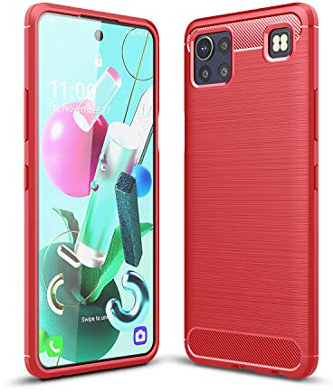TingYR Coque pour LG K92 5G, Housse Silicone Ultra Mince, TPU Silicone, Anti Rayure, Anti Chute, Durable, Housse Étui pour LG K92 5G Smartphone.(Rouge)