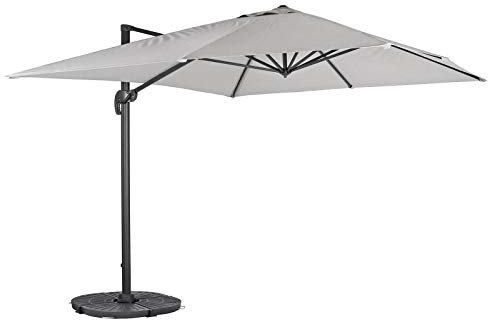 Azuma Roma 3M Garden Parasol Large Square Cantilever Sun Shade Patio Umbrella - Silver