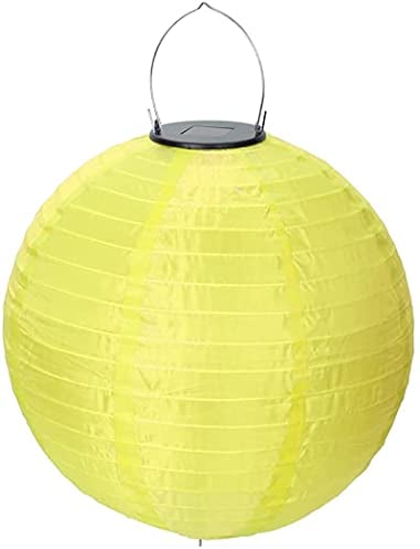 Yeehliny LED-Solar-Laterne, Wiederverwendbare Papierlampe Lampions zur Dekoration Papierlampions Für Drinnen & Draußen, Wasserdicht, Outdoor, Hochzeit, Fest, Dekor-Lampe (Gelb, 8 inch)