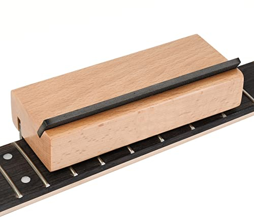 Alnicov Guitar Fret Beveling File,Wooden Guitar Fret End Dressing Tool,35 Degree and 90 Degree Luthier File Tools for Guitar Bass Ukulele Banjo Mandolin