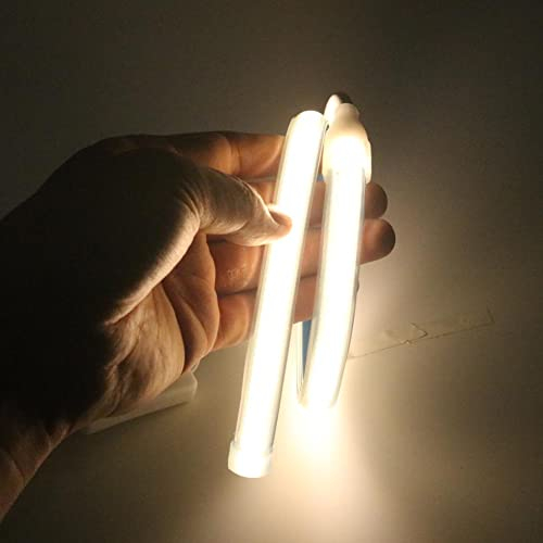 pcning 0.5M LED Streifen Direkt 230V Sehr Hell COB 280led/m 15 watt/m IP67 Wasserdicht Strip Band 0.5 Meter Warmweiss mit Stecker (Warmweiss, 0.5)