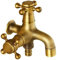 grifo de latón antiguo 1/2 pulgadas montaje en pared para cocina lavabo jardin decorativo (double salida 1)