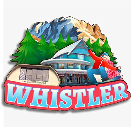 Whistler Kanada Kühlschrankmagnet, Holzkollektion, 3D-Holz, handgefertigt, Reise, Stadt, Souvenirs, Kühlschrankmagnet, Heimdekoration, Geschenk, 705