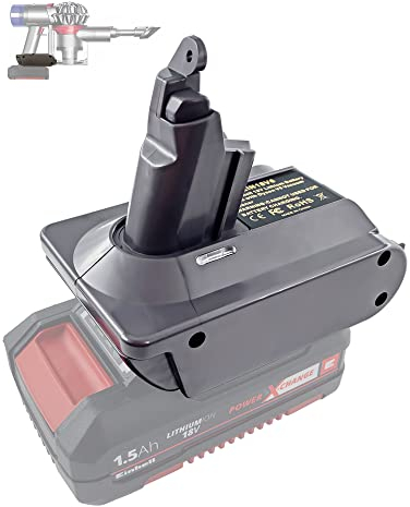 URUN For Dyson V6 Battery Adapter, EIN18V6 Adapter for Einhell 18V Lithium Battery, for Dyson V6 AbsoluteMotohead SV06 DC58 DC59 DC61 DC62 Handheld Vacuum Cleaner Converter (Adapter Only)