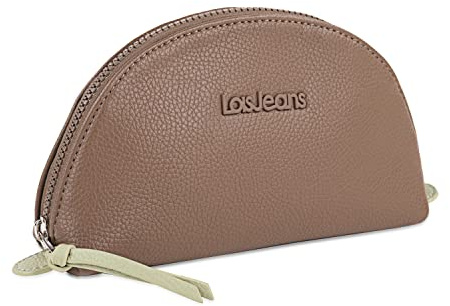 Lois - Damenträger aus widerstandsfähigem und leichtem Material. Make-up-Etui Reißverschluss. Plumier Travel Ergänzung. Case Half Moon Marke. Kulturbeutel, Taupe