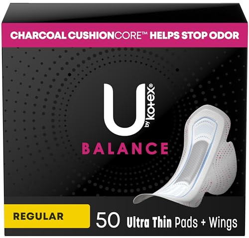 U by Kotex Balance Ultradünne Binden mit Flügeln, normale Saugfähigkeit, 50 Stück (Verpackung kann variieren)