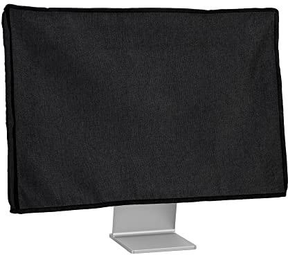 kwmobile Leinen Hülle kompatibel mit 31-32 Monitor - Schutzhülle Staubschutz Abdeckhaube für PC Bildschirm - Computer Screen Cover Staubhaube Haube in Schwarz