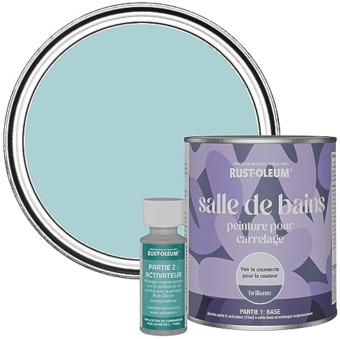 Rust-Oleum Blue Water-Resistant Bathroom Tile Paint in Gloss Finish - Little Cyclades 750ml