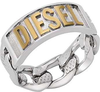 Diesel Anello Da Uomo, Larghezza: 8.7mm Anello In Acciaio Inox Argento, DX1420931
