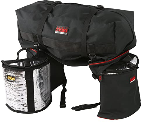 TrailMax Mittelgroße Satteltaschen für Trail Riding; isolierte Satteltaschen für Pferde mit abnehmbarer Cantle Bag; Satteltasche & Cantle Bag Set; Satteltaschen für Western & Endurance Sättel, rote