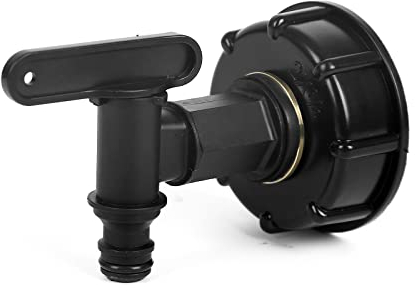 Auslaufhahn Regentonne, 3/4‘’ Wasserhahn für Regentonne Regenfass, IBC Tank Adapter, Schlauchverschraubungen mit Messingverschluss