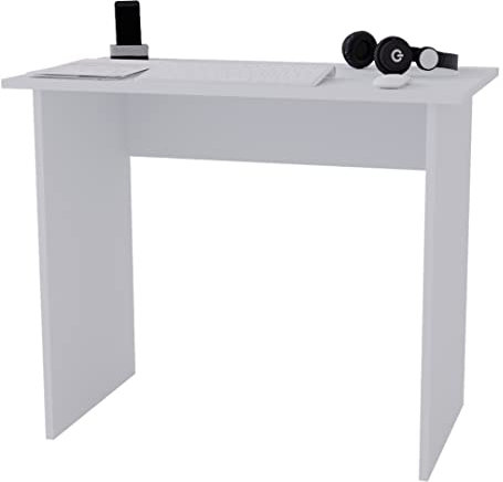 AKKE Laki Bureau Blanc Enfant Fille Garçon Ado Gaming Gamer Meubles Petit Bureau pour Ordinateur PC Console Table de Bureau ou Coiffeuse Scandinave