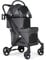 Beberoad Klappbarer Hundewagen, 2 Etagen Hundewagen für Kleine Hunde und Katzen, Pet Stroller Hundebuggy Für Mehrere Haustiere, Hundebox für Hunde & Katzen, Schwarz