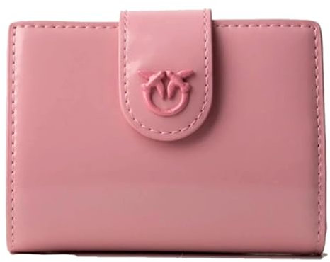 Pinko Wallet Pelle Spazzolata Lucida, Accessori da Viaggio-Portafogli Donna, P31B_Rosa Marino-Block Color, 12