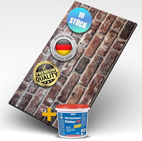 AS Country Stone® Wandverkleidung Steinoptik | 100x50x2 cm | 3D Effekt Wandpaneele Steinoptik für Küche und Wohnzimmer | Innen- und Außenbereich - 3D Wandpaneele | 10 Stück mit Montagekleber |