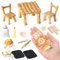 Colmanda 22 Pièces Ensemble de Cuisson Miniature, Accessoires de Cuisine Miniatures, Réaliste Nourriture Maison De Poupée, Mini Tables et chaises, Cadeaux de Noël pour Les Enfants de 3 à 12 Ans