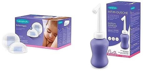 Lansinoh Stilleinlagen Blue Lock, 100 Stück - saugfähiger Kern, komfortabel & auslaufsicher & Intim-Dusche - sanfte und hygienische Reinigung, 360 ml