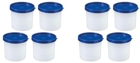 Westmark 4 Kräuter-/Gefrierdosen, inkl. Deckel, Füllvolumen: je 200 ml, stapelbar, Kunststoff, Trio, Farbe: Transparent/Blau, 25842270 (Packung mit 2)