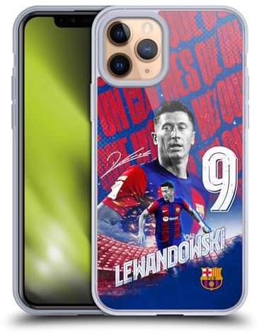 Head Case Designs Licenciado Oficialmente FC Barcelona Robert Lewandowski 2023/24 Primer Equipo Caso Funda de Gel Suave Compatible con Apple iPhone 11 Pro