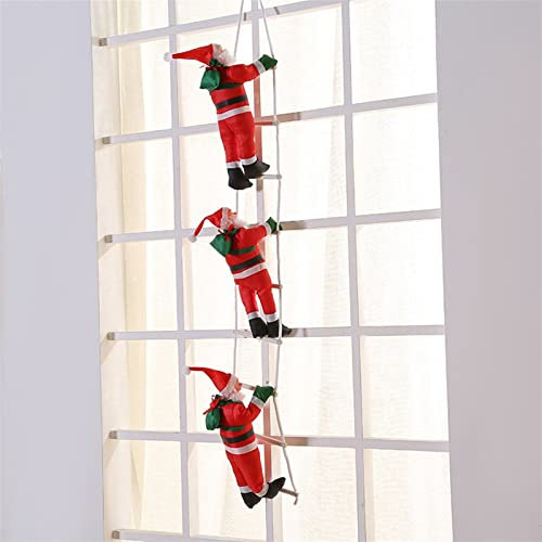 INEOUT Geschenk Kletterseil Leiter Santa Claus Weihnachtsanhänger Hängende Puppenbaum Ornament Outdoor Wohnkultur (Color : Olive)