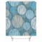 Homxi Duschvorhang mit Ösen,165 W x 180 H cm,Blau Duschvorhang Kreis Rund Muster Polyester Duschvorhang Haken Weiß