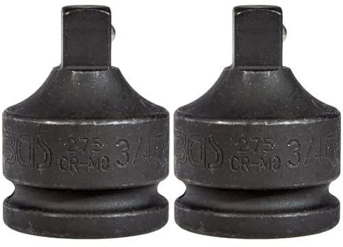 BGS 275 | Kraft-Steckschlüssel-Adapter | Innenvierkant 20 mm (3/4) - Außenvierkant 12,5 mm (1/2) | Reduzierstück, Reduzierung | Schlagschrauber (Packung mit 2)