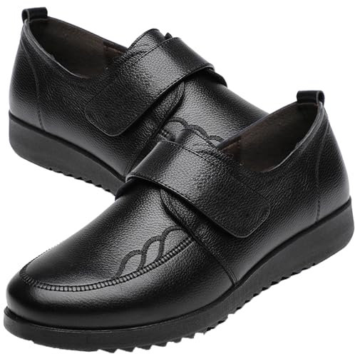 Aocase Chaussures Orthopediques Femmes pour Diabetique Chaussons Patients diabétiques Chaussures Pieds Larges Chaussures pour Pied Gonflé,Noir,39/245mm