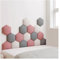 Wzmazingly 17 Stück Polsterpaneel Wand, Hexagon Selbstklebend Kindergarten Dekor Wandpaneele, 3D Anti-Kollisions Wandmontage Bett Kopfteil Wandpolster (Color : D, Size : 120x70cm)