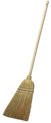 Fündig Escoba de paja de arroz para niños, 90 cm, de metal y madera, ayudante perfecto para pequeños jardineros, respetuoso con el medio ambiente, ecológico, jardín, plantas, playa para niños,
