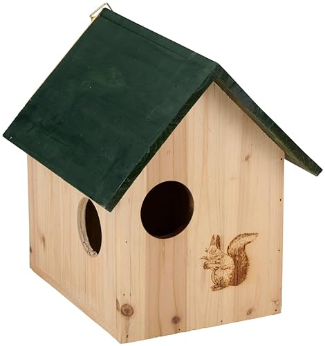 Lifetime Garden Eichhörnchen Futterhaus - Garten Zubehör - Nistkasten mit 3 Öffnungen - Inkl. Aufhängehaken - 25x26x28 cm
