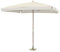 KZ GARDEN – Sombrilla de jardín 3m x 3m forma cuadrada blanca cruda con borde de 50 mm mate madera natural
