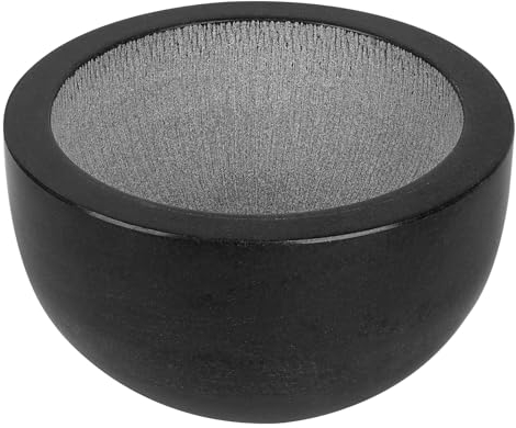 Linkidea Marble Shaving Soap Bowl, 100% Natural Marble with Interior Grooves for Maximum Lather, Heat Retaining Stone Provides a Luxurious Hot Shave Experience, Gift for Husband, Dad (Black)