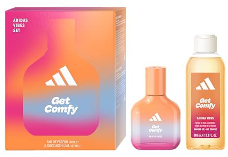Adidas, Confezione Regalo Donna Vibes Get Comfy Eau de Parfum 30 ml + Gel Doccia 100 ml