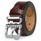JingHao Gürtel Herren,Ledergürtel 110cm-160cm,Jeansgürtel,Gürtel Metall Retro Denim Große Taille Männer Gürtel 38mm Breit Schwarz Braun LA10(Länge 105cm Fit für Taille 28-30, Schokolade)