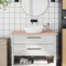 Encimera de baño Madera Maciza de Haya 100x50x1,5 cm，Lavabo sobre encimera, Lavabo de tocador, Lavabo sobre encimera para baño