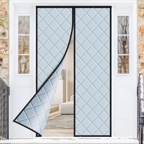 Thermovorhang Kälteschutz Magnet,Thermo Türvorhang gegen Kälte und Hitze, Schnee, Wind, Wasser, Geruch, Lärm, isoliert (120 x 210 cm)