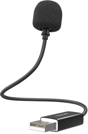 Cubilux Micro USB A col de cygne, mini microphone externe avec bras flexible compatible avec ordinateur portable, microphone externe de 3,5 m pour ordinateur portable avec col de cygne de qualité