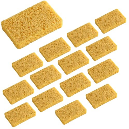 15 Pack Compostable Washing Up Sponge Natural Cellulose Cleaning Sponges Non-Scratch Absorbent Kitchen Sponges for Dish Household Cookware Car Compressed Packaging