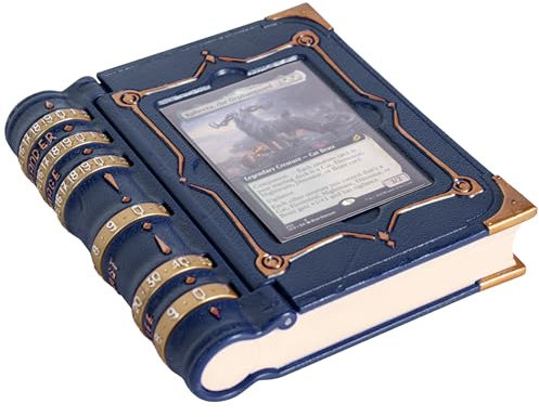 MTG Commander EDH Kommandozone/Tablett für Magic The Gathering – Command Zone Tray mit Schadens, Zauber & Lebenszählern. Würfel & Token im Inneren Aufbewahren – MTG Zubehör Geschenk. (Blau)