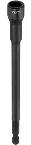 sourcing map Hex Nut Driver Drill Bit 11/32 6-Point Socket 1/4 Hex Shank Magnetic Setter CR-V Steel Bolt Sockets for Power Drills Impact Drivers, 5.91 (150mm) Long