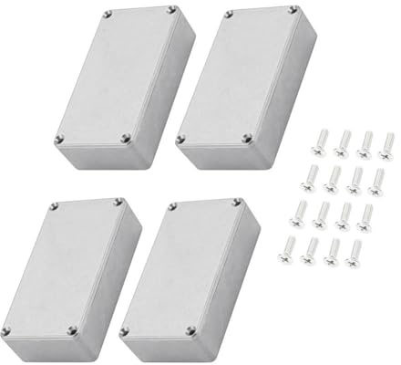 Wzxksoac 4PCS 1590B Guitar Pedal Enclosure Aluminum Diecast Stomp Box Case Toggle Switch Box 112x61x32mm