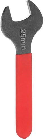 sourcing map Single Open End Wrench,25mm Metric,15 Degree Offset Angle | U-Shaped Open Ended Spanner Small Flat Head Blackening Wrench w/ Red Shank,for Automotive Repair Furniture Assembly