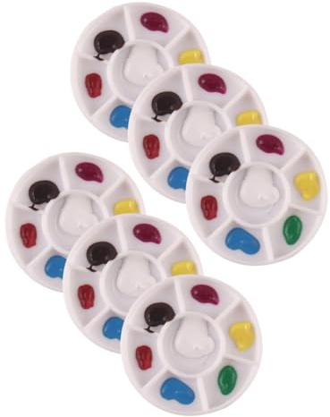 Gogogmee 6 pièces Mini Palette de Peinture Abs pour Décoration de Table Modèle Miniature pour Kit Bricolage Garçon Fille Ornement de Maison de Poupée
