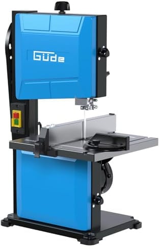 Güde GBS 200S Bandsäge - 230 Volt, 350 Watt, 1500 Umdrehungen pro Minute, 900 Meter pro Minute Bandgeschwindigkeit, Schnittleistung 50 bis 80 Millimeter je nach Winkel, Schnittlänge 200 Millimeter
