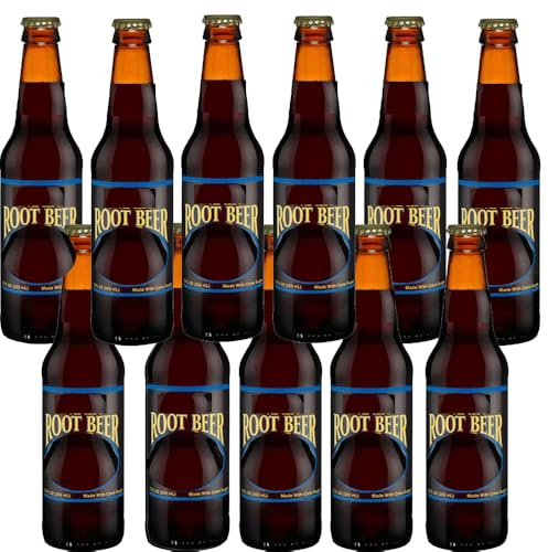 Root Beer Claccic American Soda Glass Bottle 330ml - Smooth taste with a kick, Refreshining Soft Drinks - sc (12 x Bottles)